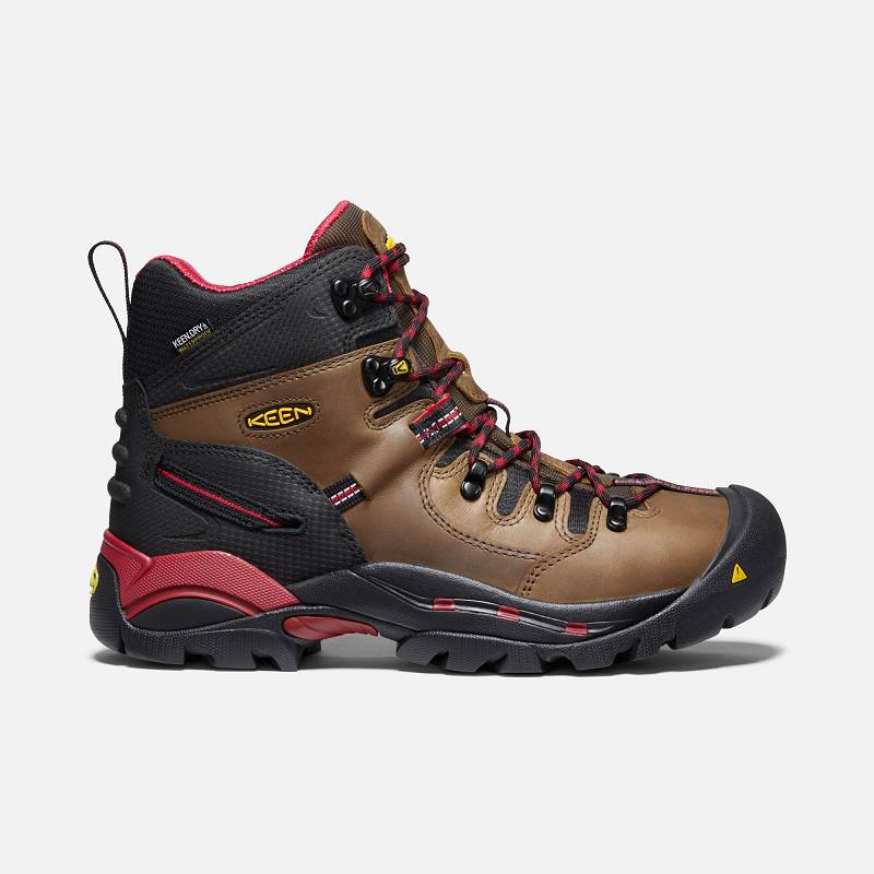 Keen Pittsburgh 6" Steel Toe Arbeitsschuhe Herren DE-46582 Bison - Keen Herrenschuhe Braun